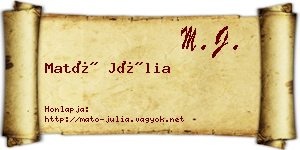 Mató Júlia névjegykártya